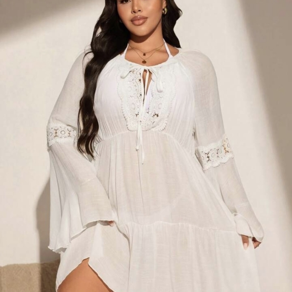 - White Boho Coverup Dress